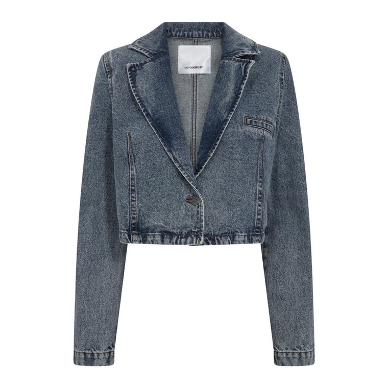 Denim Blue Crop Blazer 30148 Co'Couture