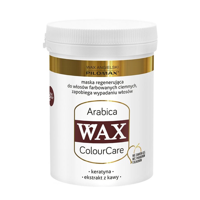 Pilomax Wax, Colour Care, maska regenerująca do włosów farbowanych ciemne kolory Arabica, 240 ml