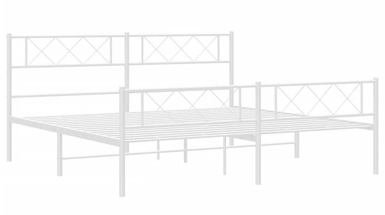 Białe nowoczesne metalowe łóżko małżeńskie 200x200 cm - Espux