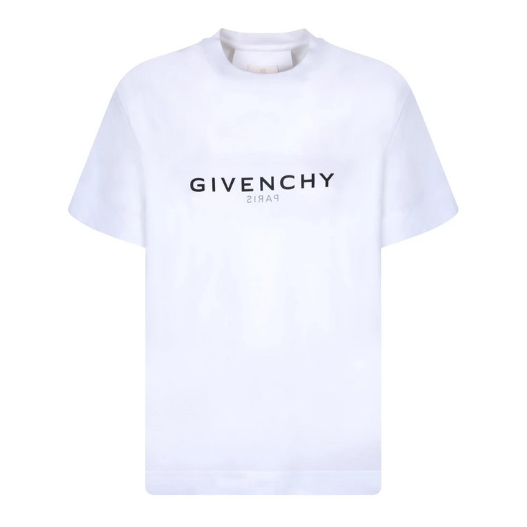 Biała koszulka z nadrukiem logo Givenchy