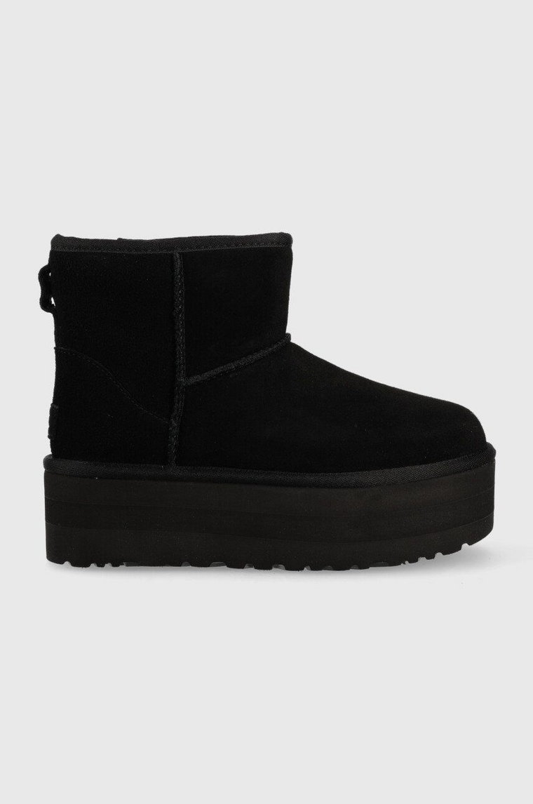 UGG śniegowce skórzane Classic Mini Platform kolor czarny 1134991.BLK