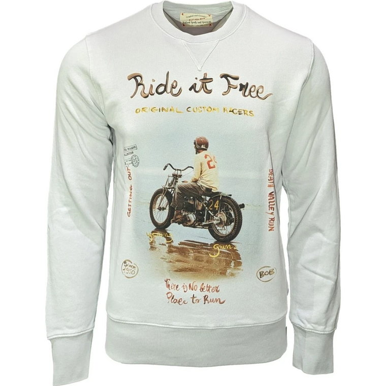 Vintage Crew Neck Sweatshirt w Jasnoszarym Bob