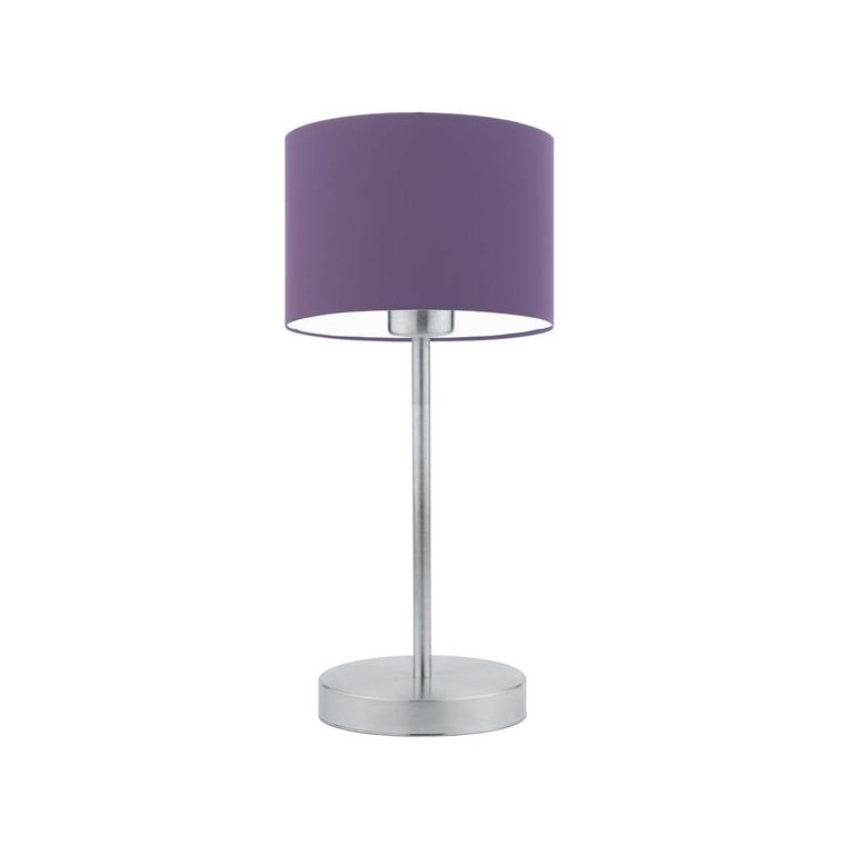 Lampka nocna LYSNE Nicea, 60 W, E27, fioletowa/srebrna, 39,5x17,5 cm