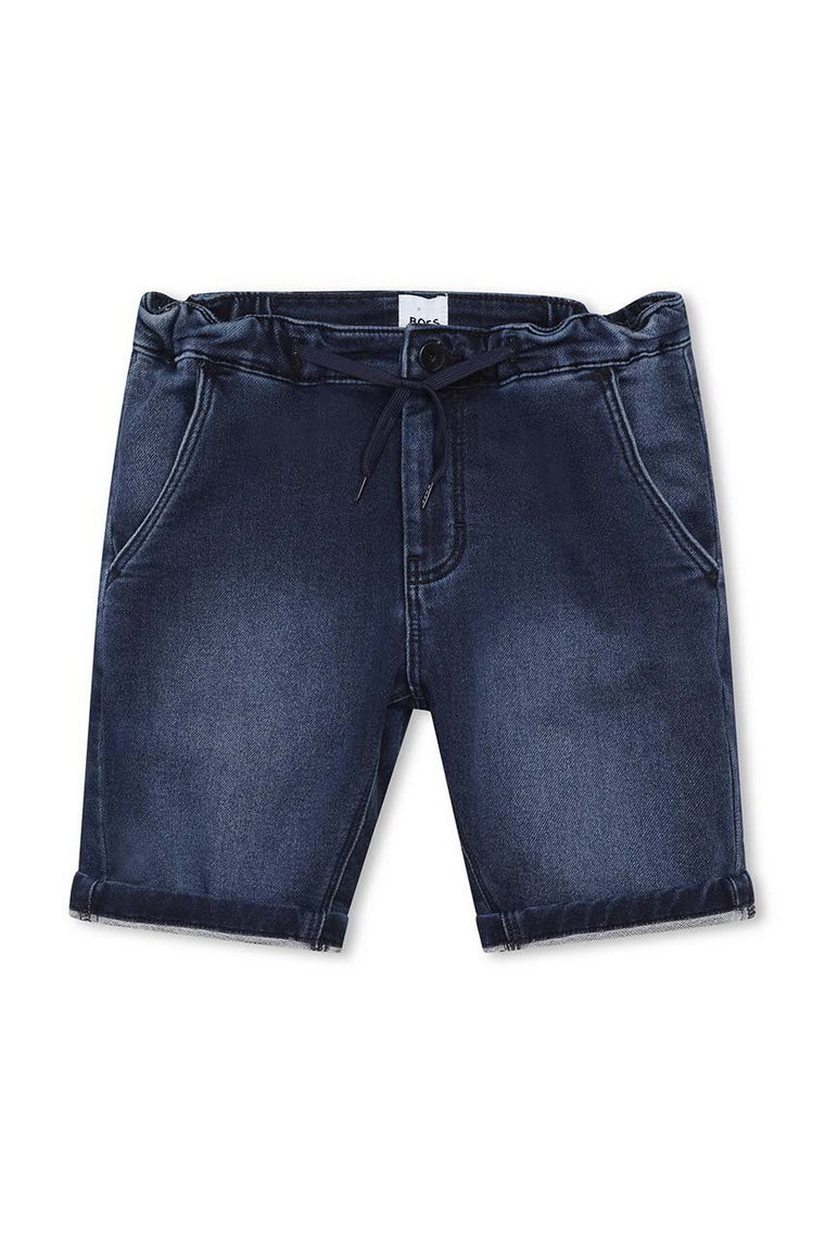 BOSS szorty jeansowe dziecięce kolor niebieski