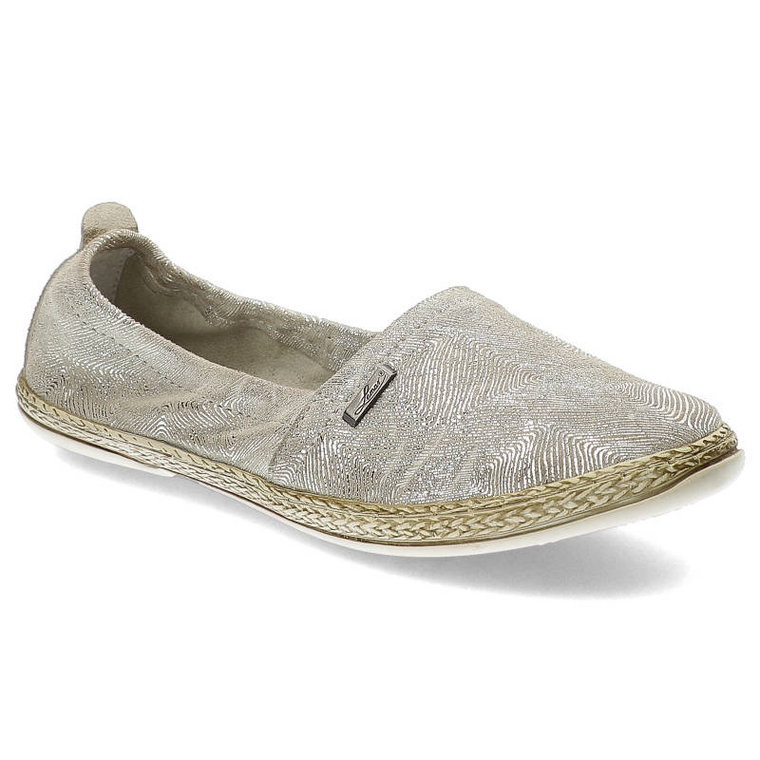 Srebrne Espadryle Lemar Damskie Wygodne Lekkie Buty