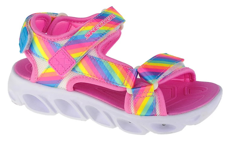 Skechers Hypno Splash-Rainbow Lights 20218L-MLT, Dla dziewczynki, Wielokolorowe, sandały, tkanina, rozmiar: 35