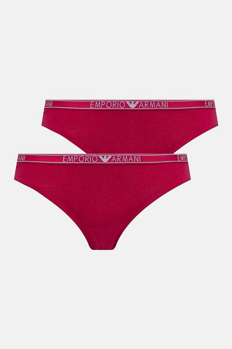 Emporio Armani Underwear stringi 2-pack kolor różowy z bawełny 163333 4F223