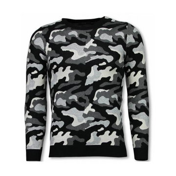 Justing, Military Camouflage Pullover Szary, male,