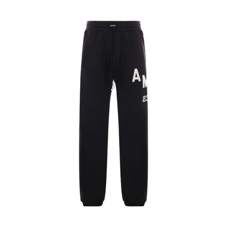 Czarne Spodnie Joggingowe z Logo Patch Amiri