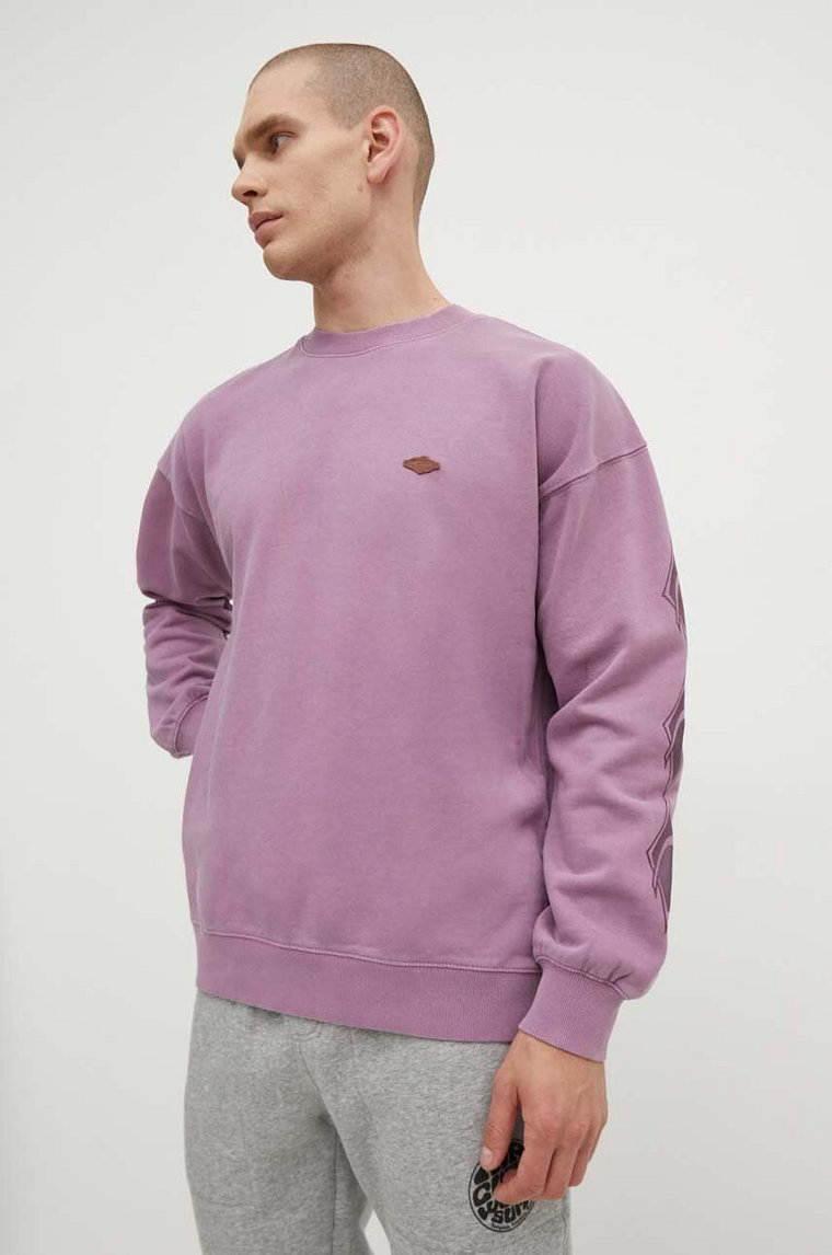 Rip Curl bluza bawełniana męska kolor fioletowy z nadrukiem