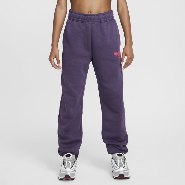 Dziewczęce joggery z dzianiny Nike Sportswear - Różowy