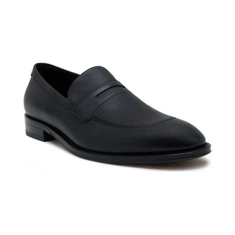 BOSS BLACK Skórzane loafersy Derrek