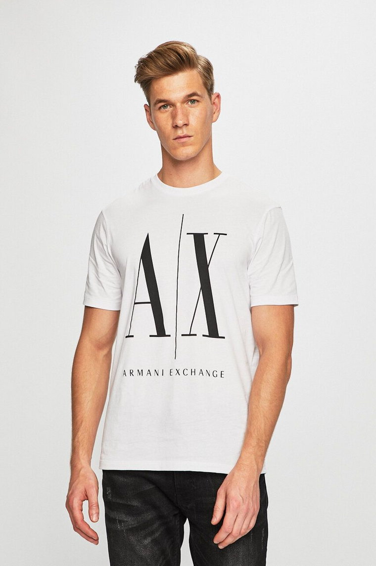 Armani Exchange t-shirt bawełniany kolor biały z nadrukiem 8NZTPA ZJH4Z NOS