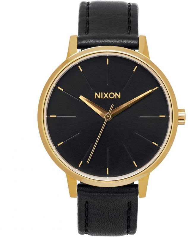 Nixon KENSINGTON LEATHER GOLDBLACK kobiety zegarek analogowy