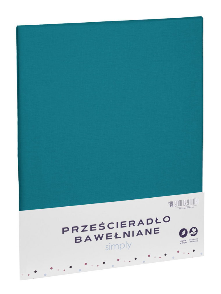 Prześcieradło bawełniane Simply A437 - turkusowa