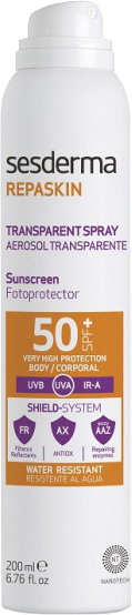 Filtr przeciwsłoneczny w aerozolu do ciała Sesderma Repaskin Transparent Spray 50+ SPF 200 ml (8429979444707). Kosmetyki do ochrony przeciwsłonecznej