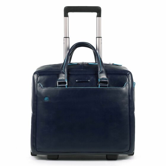 Piquadro Blue Square 2-Wheel Business Trolley Leather 36 cm Laptop Compartment night blue