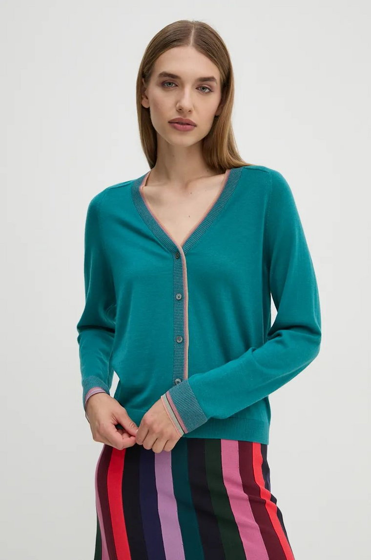 PS Paul Smith sweter damski kolor zielony lekki W2R.402N.N31198