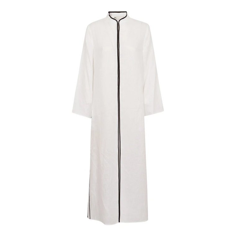 Biała lniana kaftan Tory Burch