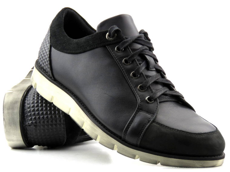 Sneakersy, półbuty męskie sportowe - CONHPOL Dynamic D-1630S/03, czarne