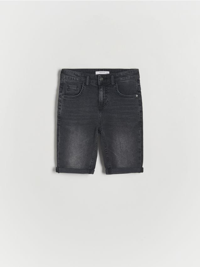 Reserved - Jeansowe szorty - czarny