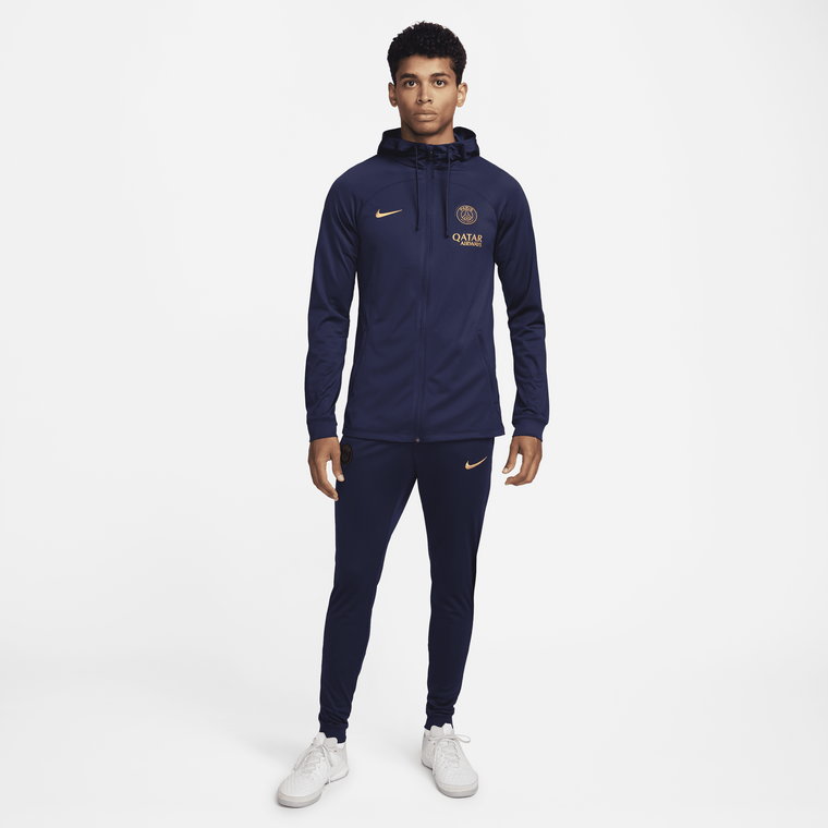 Męski dres piłkarski z kapturem Nike Dri-FIT Paris Saint-Germain Strike - Niebieski