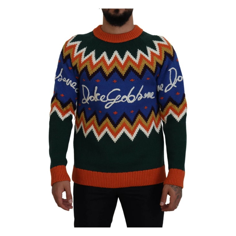 Wielokolorowy Sweter z Wełny Dolce & Gabbana