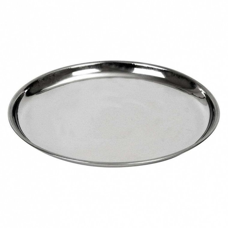 Stalowa taca do serwowania, okrągła, talerz na przekąski, przystawki, ciasteczka, 23 cm kod: O-153469
