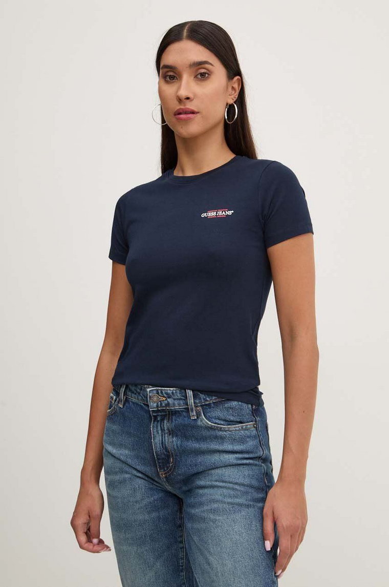 Guess Jeans t-shirt damski kolor granatowy W4YI02 J1314