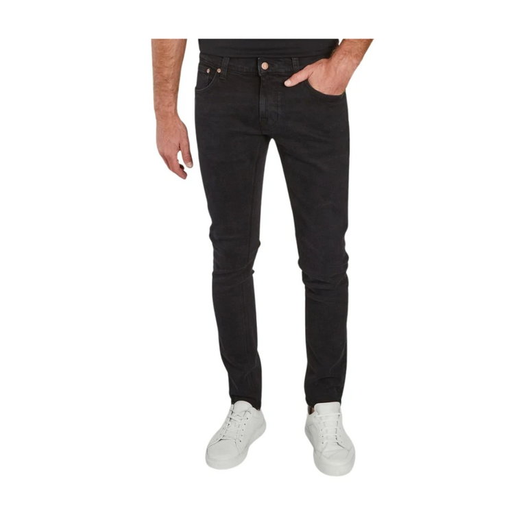 Ciasne Czarne Spodnie Terry Slim Fit Nudie Jeans