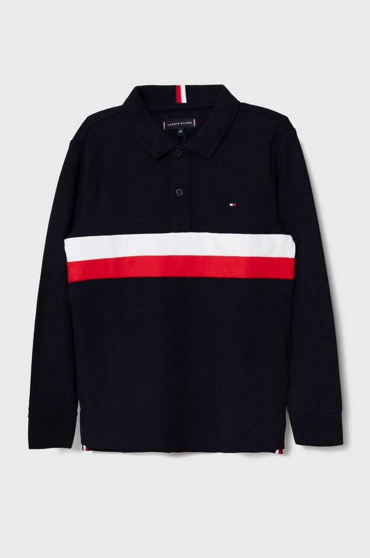 Tommy Hilfiger longsleeve dziecięcy kolor granatowy wzorzysty