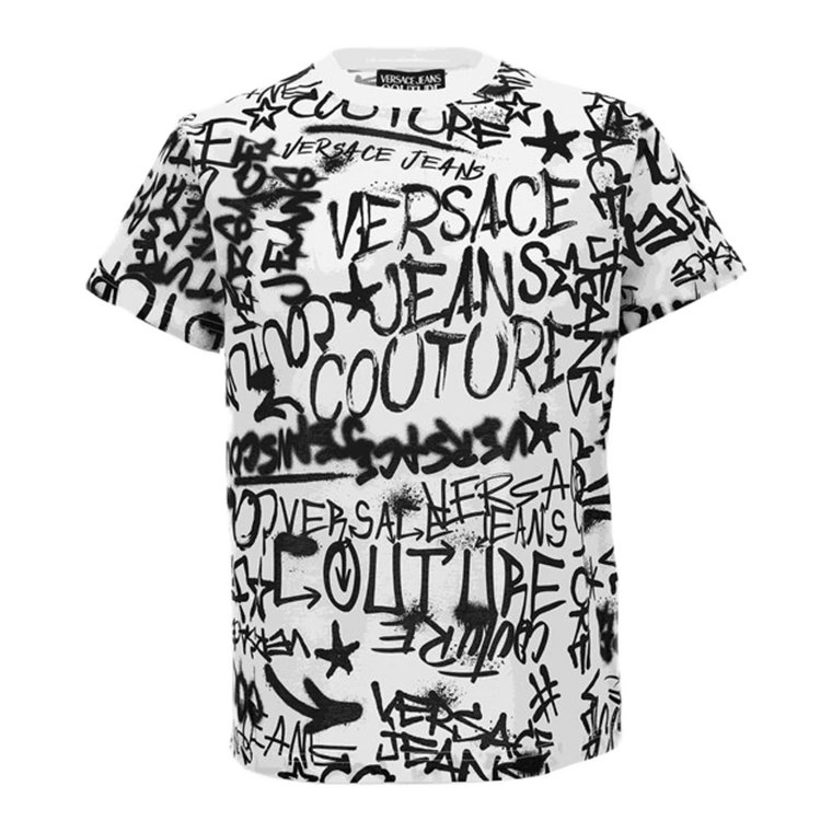 Męska koszulka z nadrukiem graffiti Versace