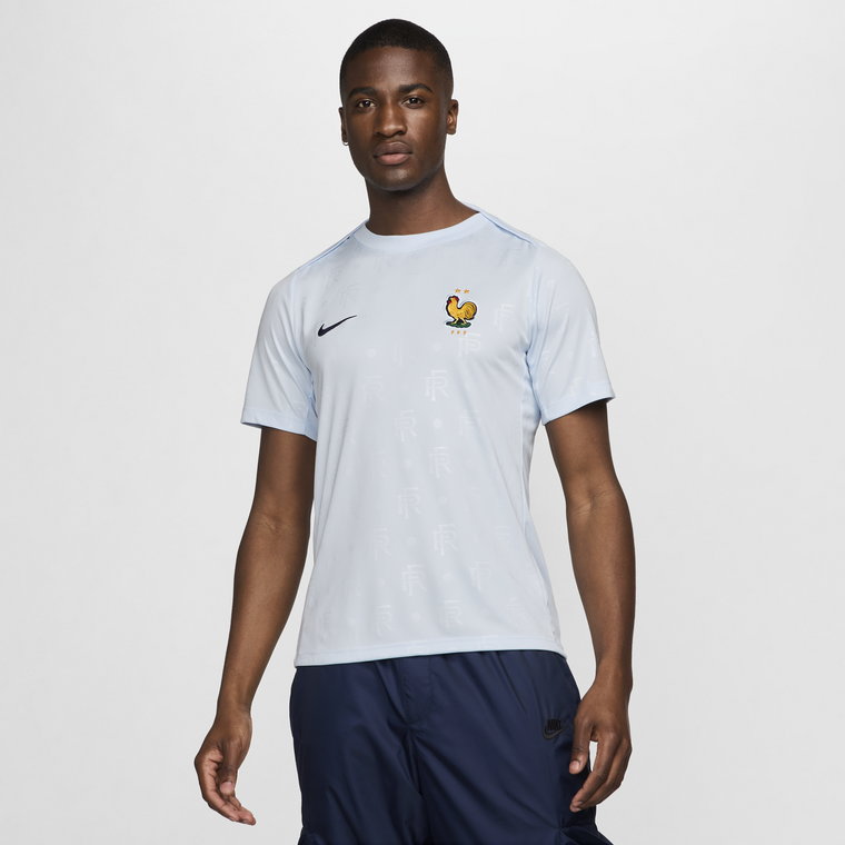 Męska przedmeczowa koszulka piłkarska Nike Dri-FIT FFF Academy Pro (wersja wyjazdowa) - Niebieski