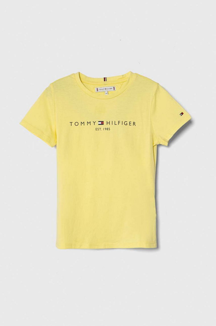 Tommy Hilfiger t-shirt bawełniany dziecięcy kolor żółty