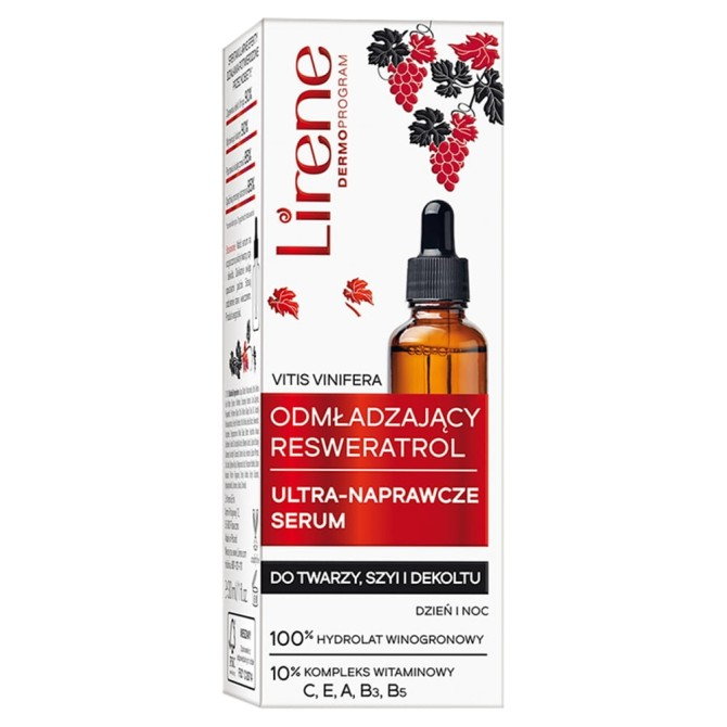 Lirene Odmładzający Resweratrol ultra-naprawcze serum na dzień i noc 30ml