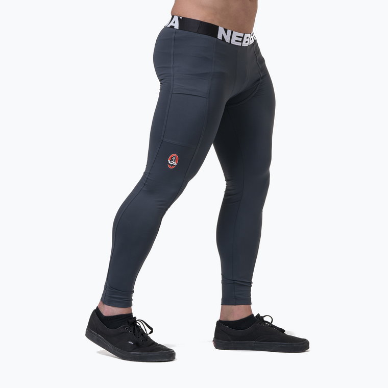 Legginsy treningowe męskie NEBBIA Legend Of Today Full Length dark/grey