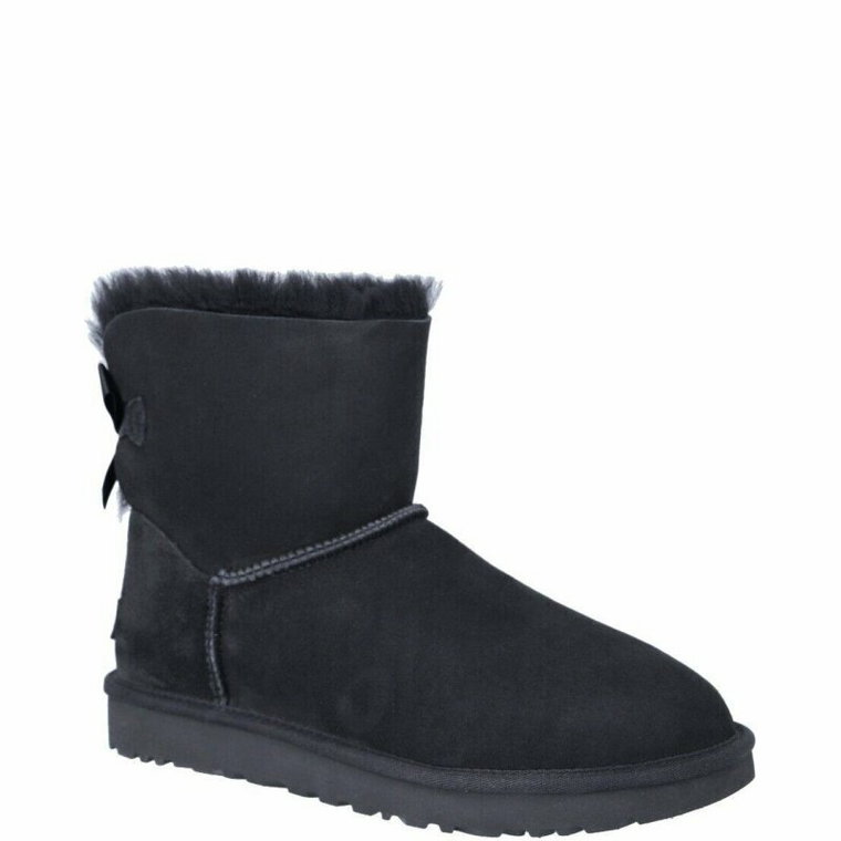 UGG Skórzane śniegowce mini bailey bow II | z dodatkiem wełny