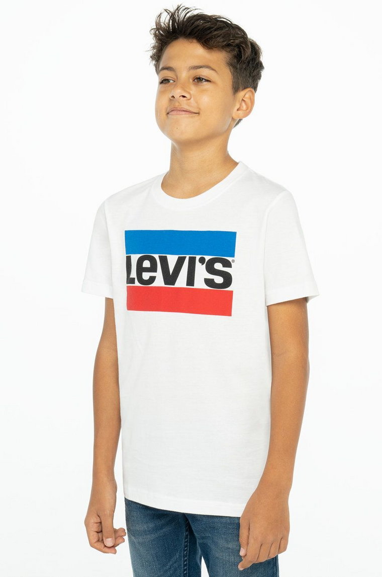 Levi's T-shirt dziecięcy kolor biały z nadrukiem