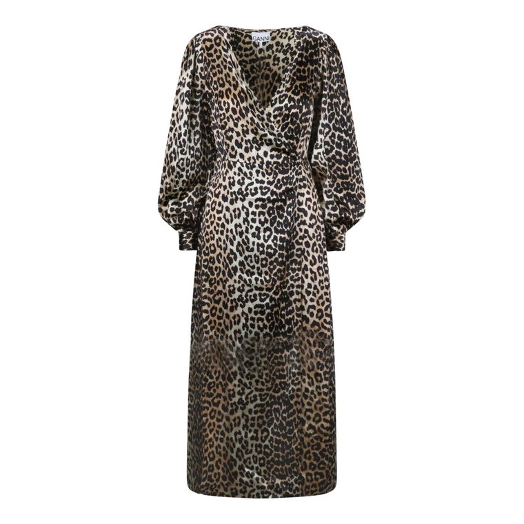 Leopardowa Sukienka w Stylu Ołówkowym Ganni