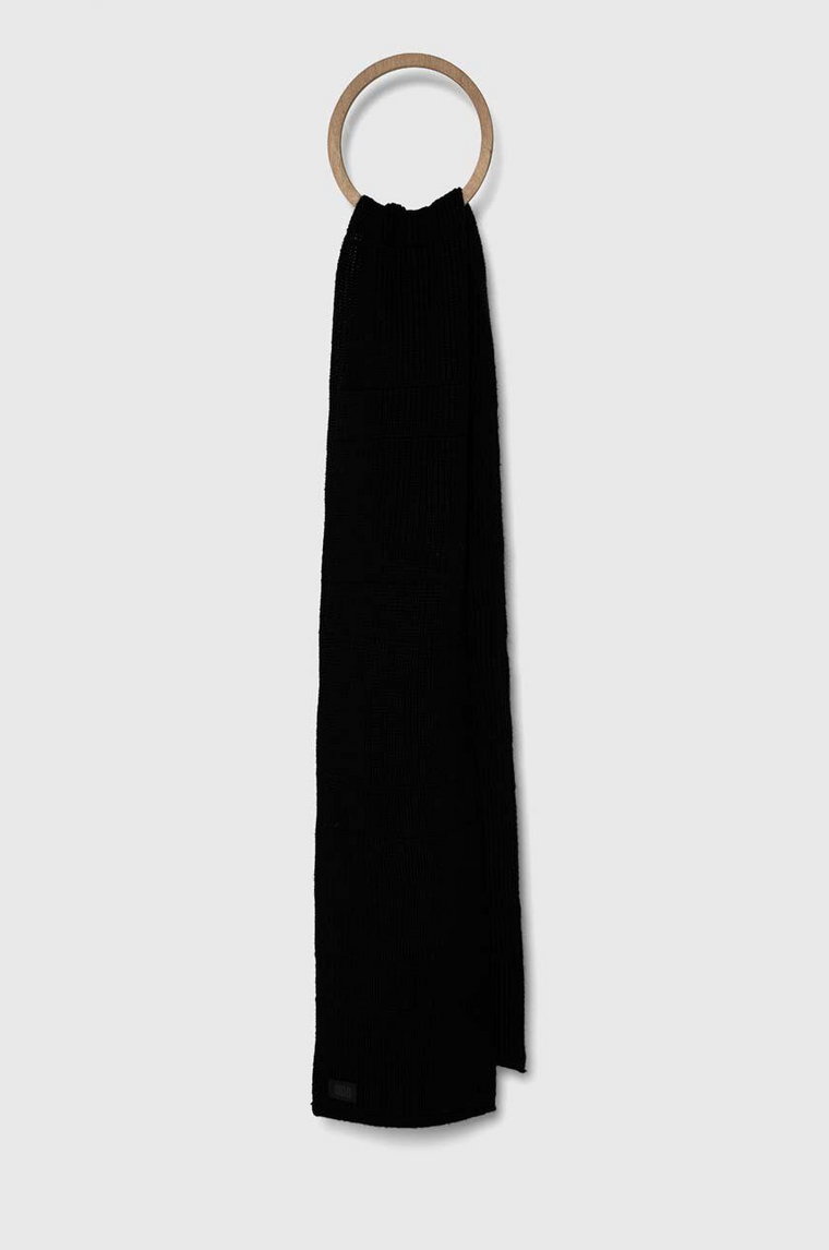 UGG szalik z domieszką wełny kolor czarny melanżowy