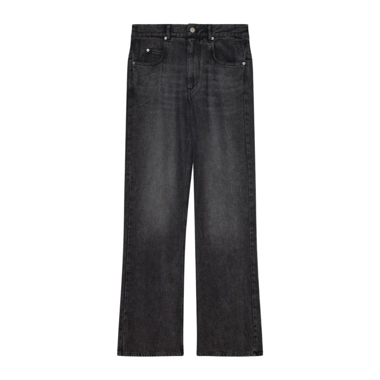 Spodnie Jeansowe w Kolorze Faded Black z Wysokim Stanem Isabel Marant Étoile