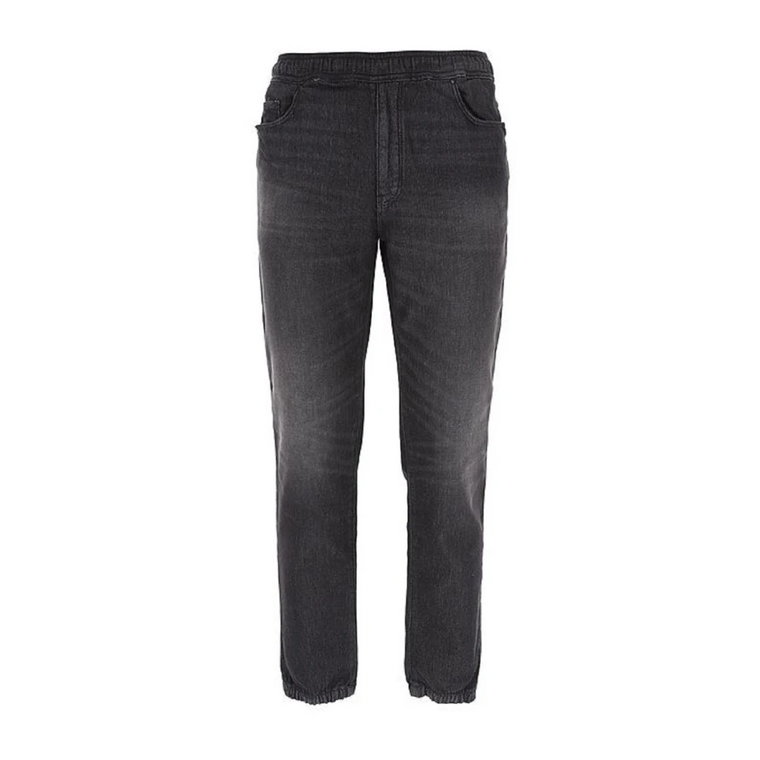 Czarne Jogger Slim Jeansy z Troczkiem w Talii Armani Exchange