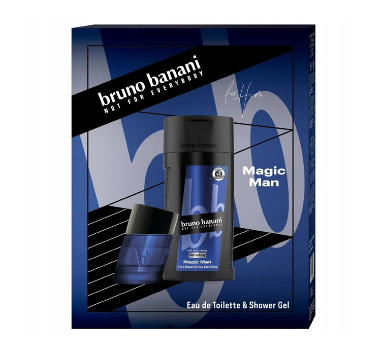 BRUNO BANANI MAGIC MAN WODA TOALETOWA SPRAY 30ML + ŻEL POD PRYSZNIC 250ML