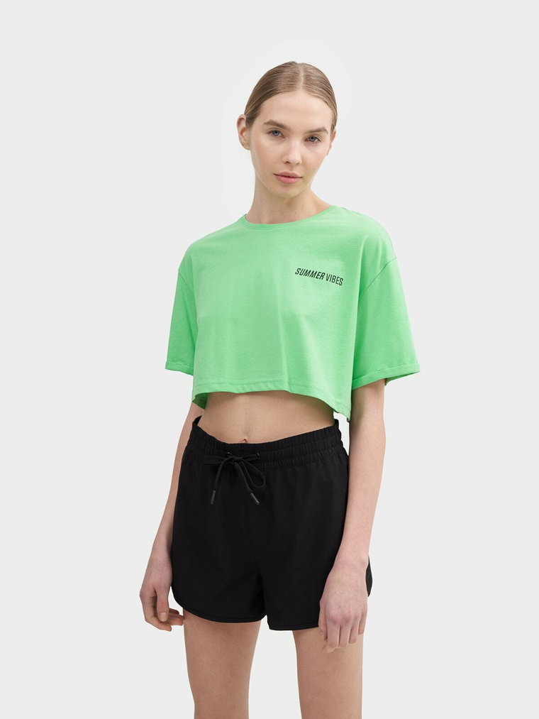 T-shirt crop-top gładki damski