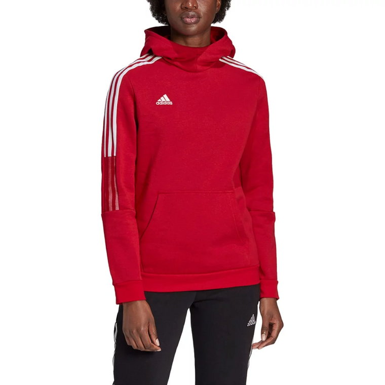 adidas Tiro 21 Sweat Hoodie GM7327, Damskie, Czerwone, bluzy, bawełna, rozmiar: XS