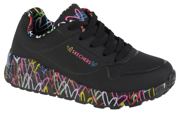 Skechers Uno Lite 314976L-BKMT, Dla dziewczynki, Czarne, buty sneakers, skóra syntetyczna, rozmiar: 28