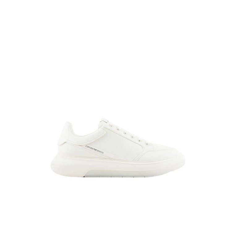 Off White Sneakers Wiązane Emporio Armani