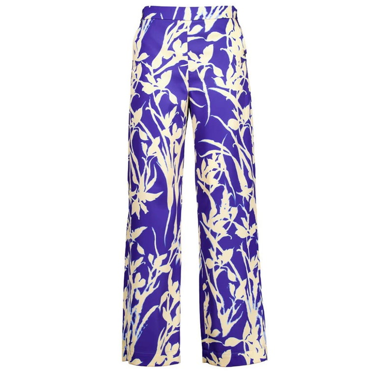 Stylowe Spodnie Phocas w Kolorze Fioletowym z Wzorem Kwiatowym Xandres