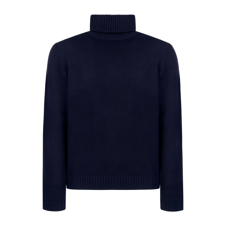 Niebieski Sweter z Wełny Zanone