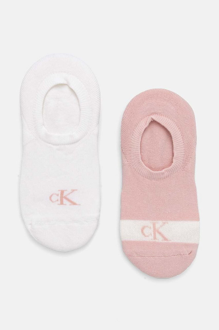 Calvin Klein Jeans skarpetki 2-pack damskie kolor różowy 701230601